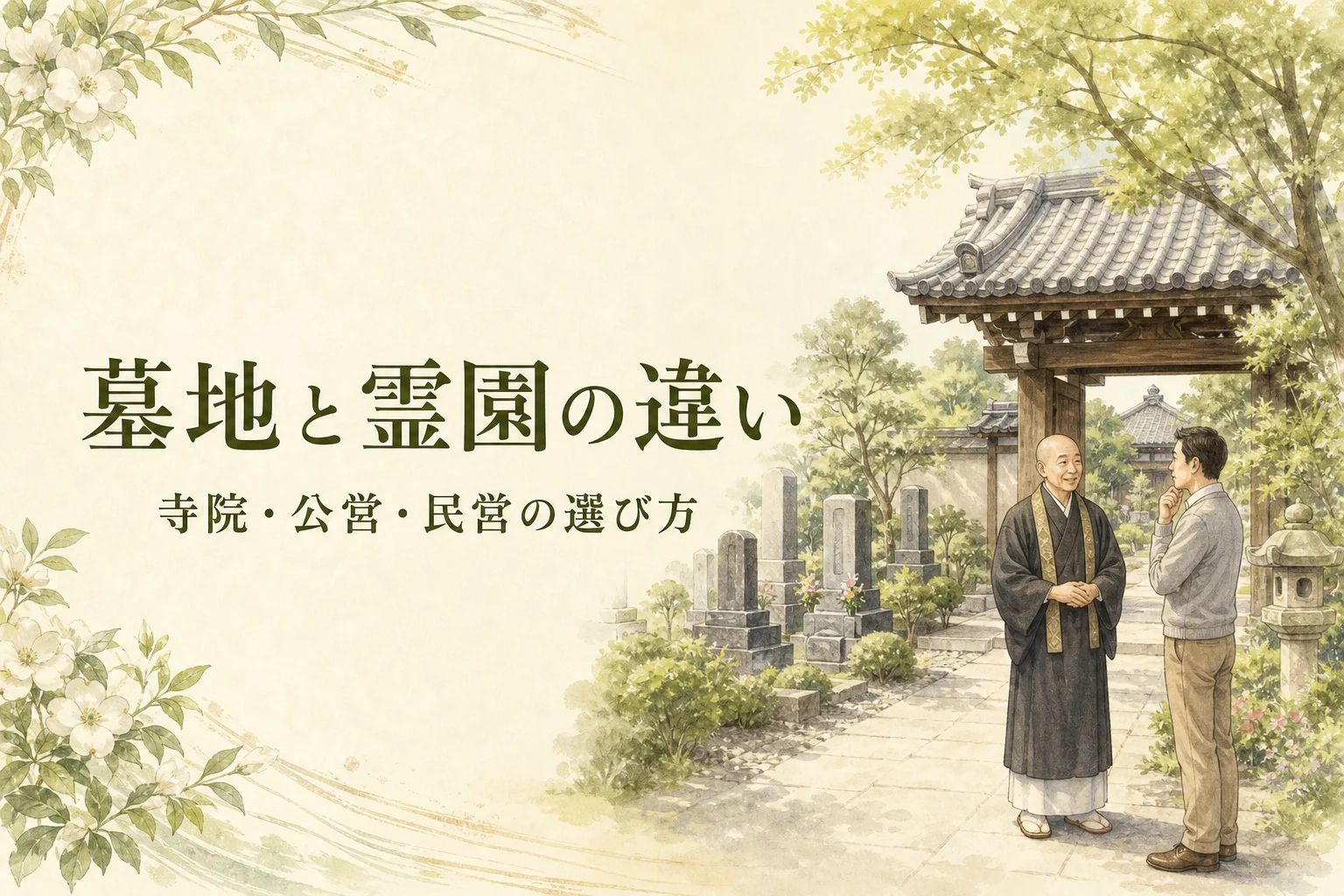 墓地と霊園の違い｜寺院・公営・民営の選び方