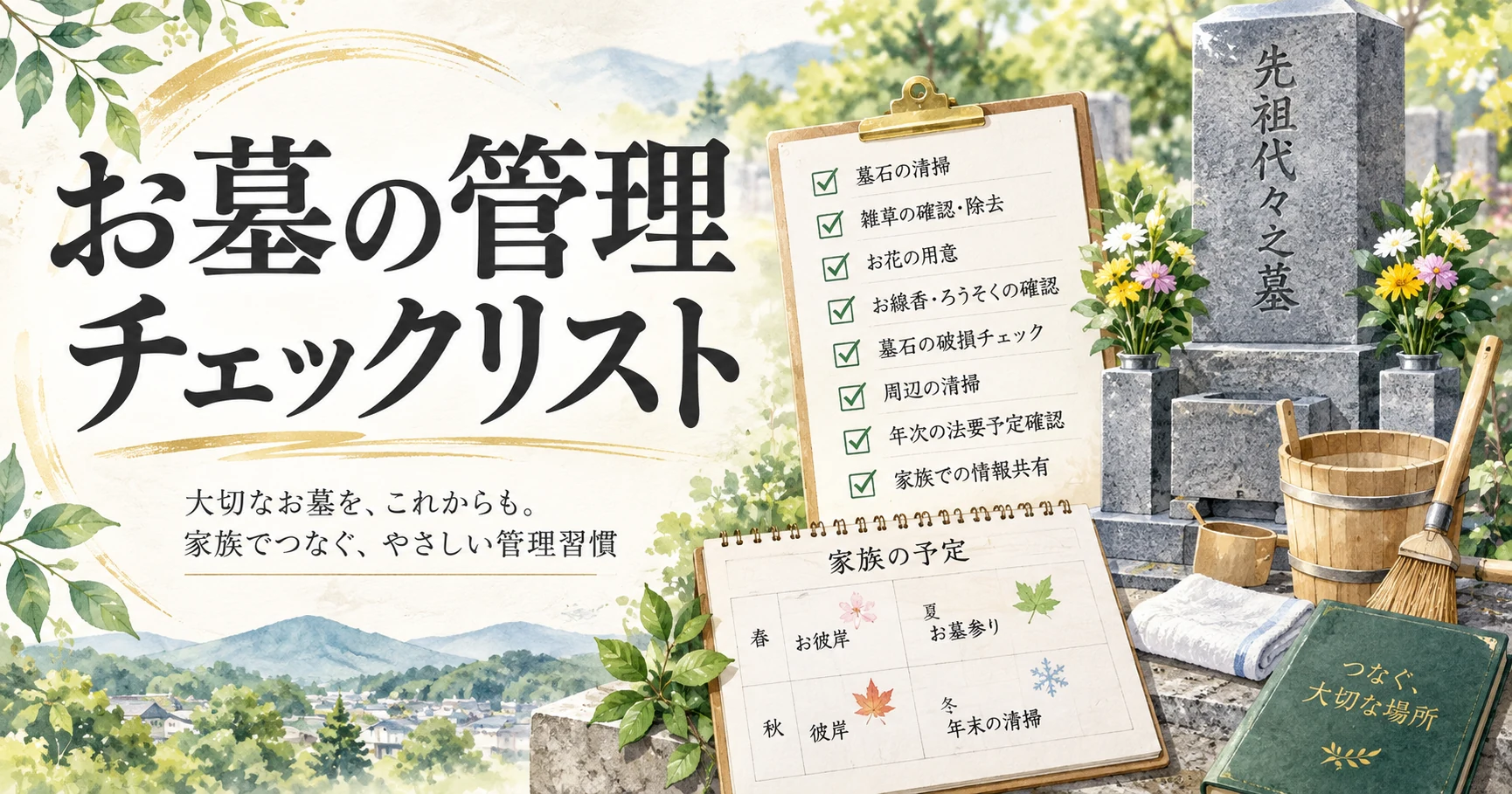 お墓の管理チェックリスト|年間で確認する掃除・費用・承継