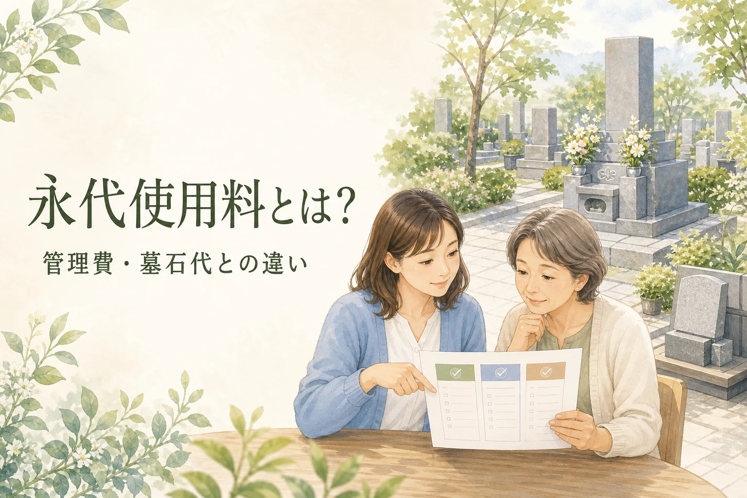 東京都のお墓の永代使用料とは？管理費・墓石代との違いと確認点