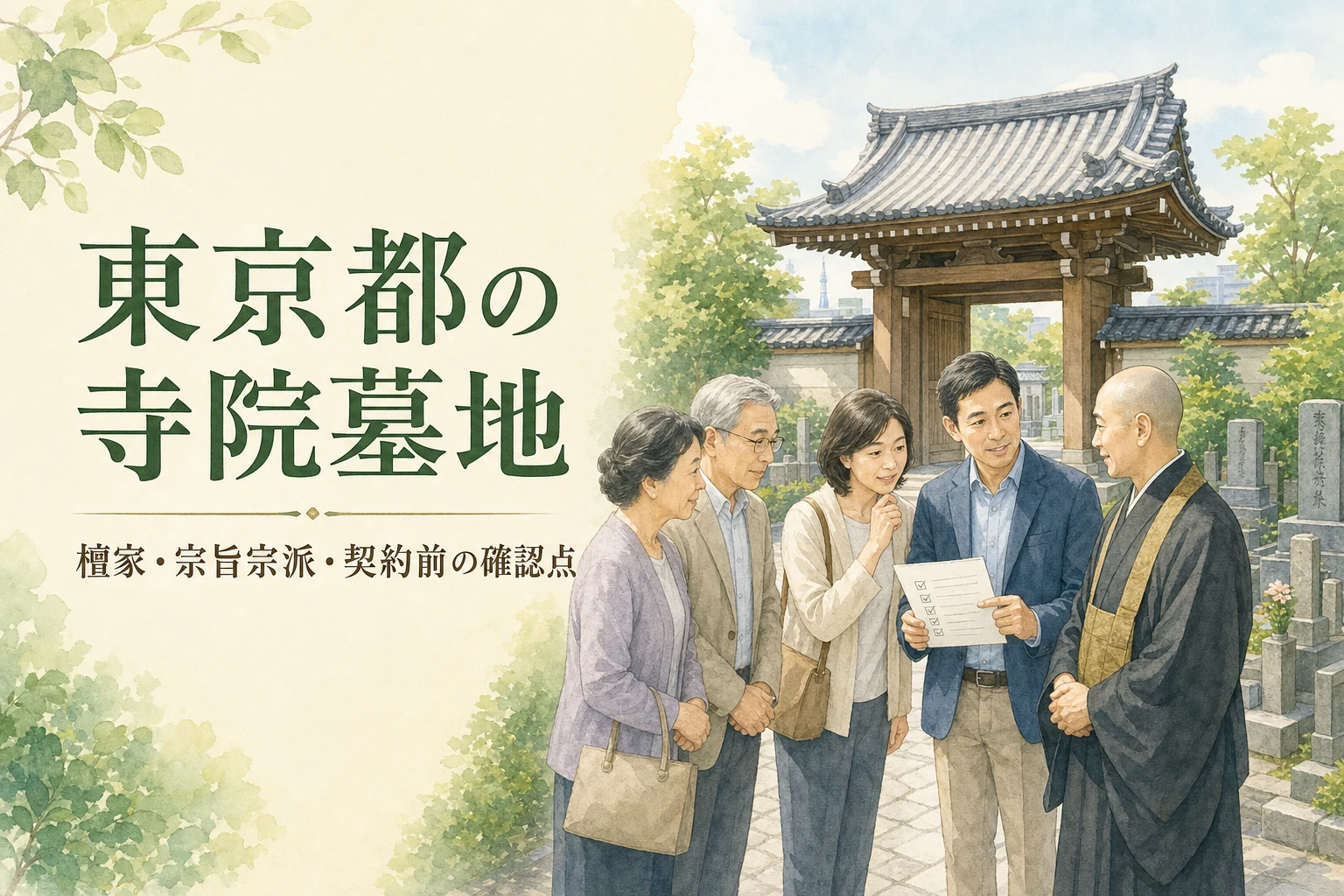 東京都の寺院墓地の選び方｜檀家・宗旨宗派・契約前の確認点