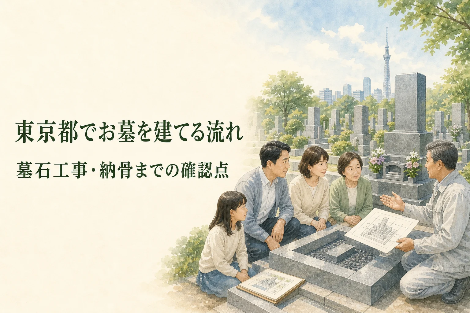 東京都でお墓を建てる流れ｜墓石工事の期間・納骨前の確認点